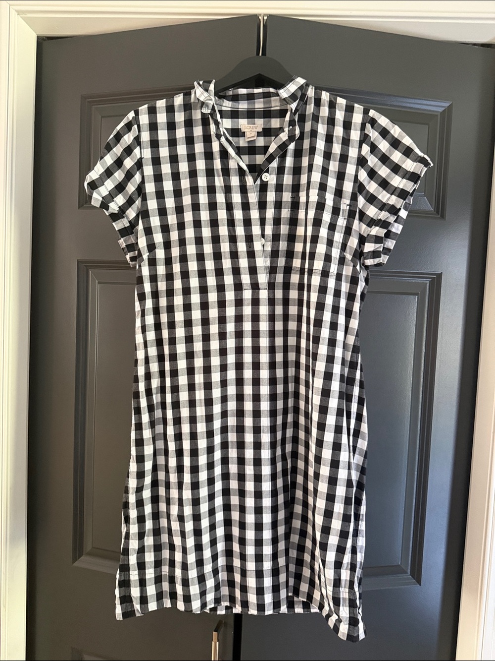 Jcrew - Black & White Gingham Shirt Dress